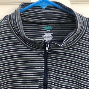 Men's striped long sleeve zip up